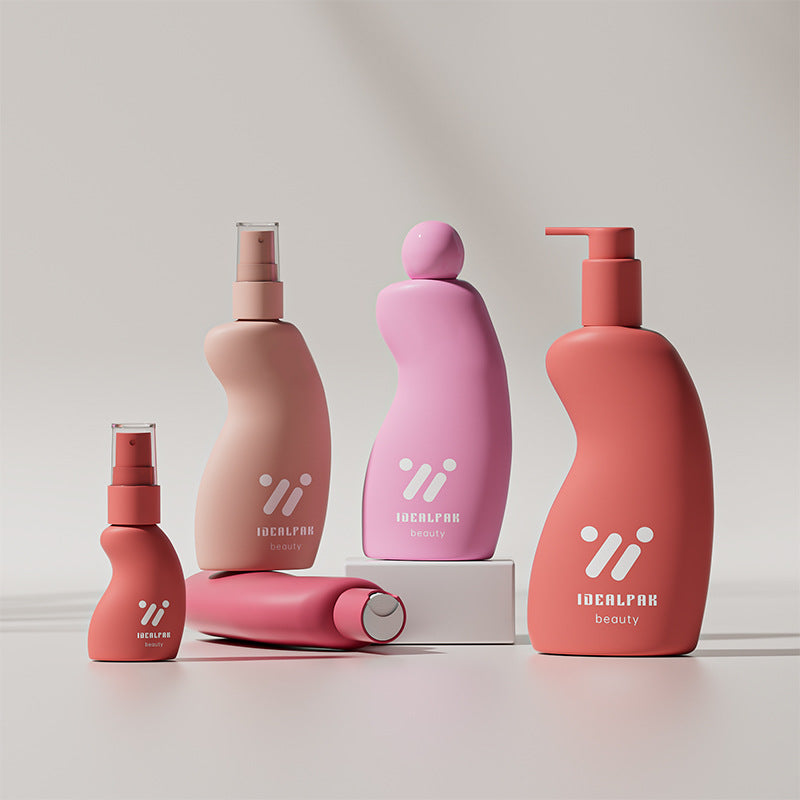 30ml-250mlpet waist-shaped cosmetics empty bottle face cream essence bottle press spray bottle custom purple shampoo bottle