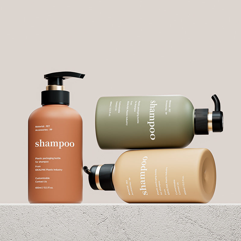 400ml PET shower gel bottle, shampoo bottle, body cream bottle, press packaging material, lotion dispensing bottle
