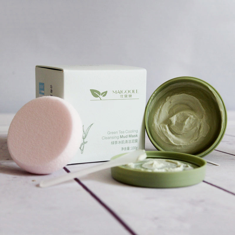 100g Green tea ice skin cleansing mud mask moisturizing repair smearable mask ice cream green tea mud mask