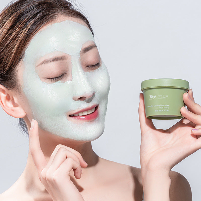 100g Green tea ice skin cleansing mud mask moisturizing repair smearable mask ice cream green tea mud mask