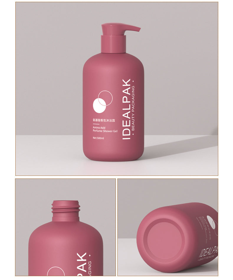 500ml PE round shoulder shower gel bottle shampoo empty bottle capacity press cream bottle gradient washing and conditioning bottle