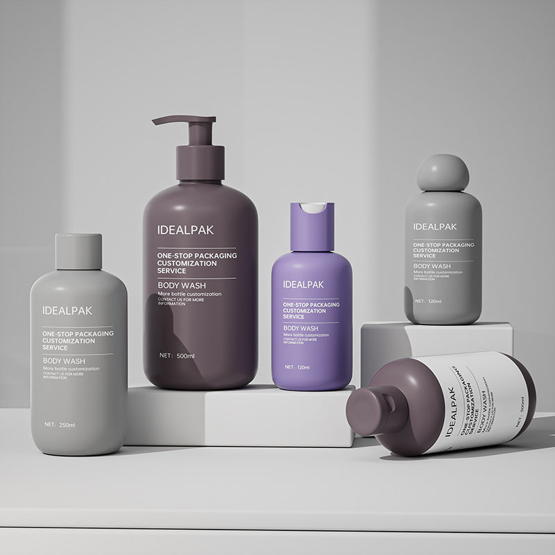 500ml PE round shoulder shower gel bottle shampoo empty bottle capacity press cream bottle gradient washing and conditioning bottle