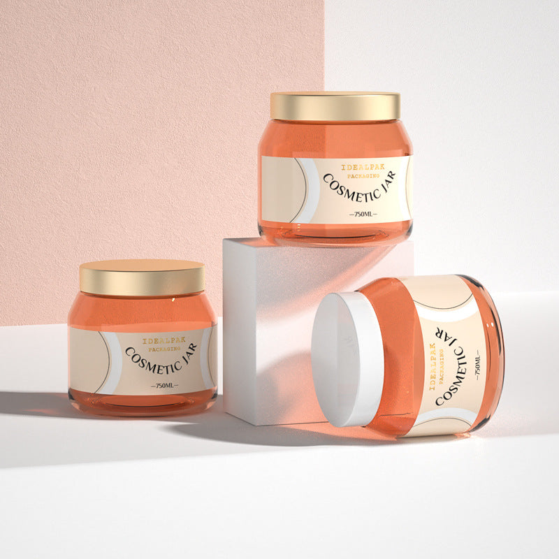 750ml PET plastic makeup remover jar, conditioner jar, wide mouth cream bottle