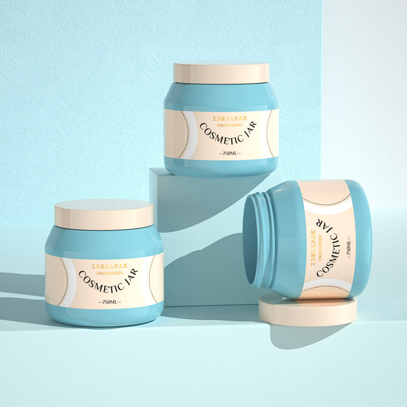 750ml PET plastic makeup remover jar, conditioner jar, wide mouth cream bottle