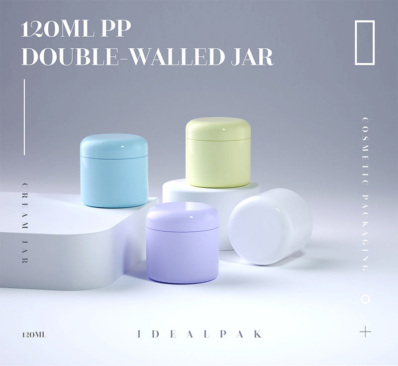 120ml PP double-layer cream jar, mask remover cream jar, thick-walled explosion salt jar, cosmetic packaging