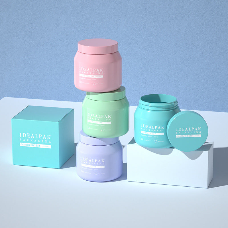750ml PET plastic makeup remover jar, conditioner jar, wide mouth cream bottle