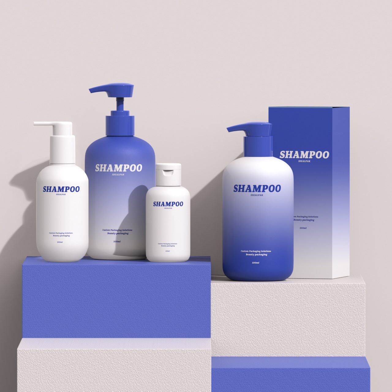500ml PE round shoulder shower gel bottle shampoo empty bottle capacity press cream bottle gradient washing and conditioning bottle