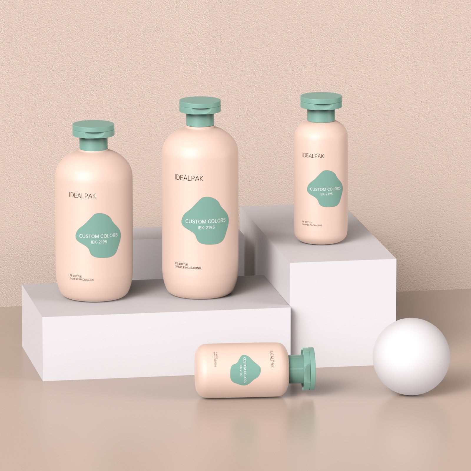 120ml/200ml/400ml/500ml PE flip-top plush shampoo and shower gel bottle hair mask bottle round shoulder high-end packaging material