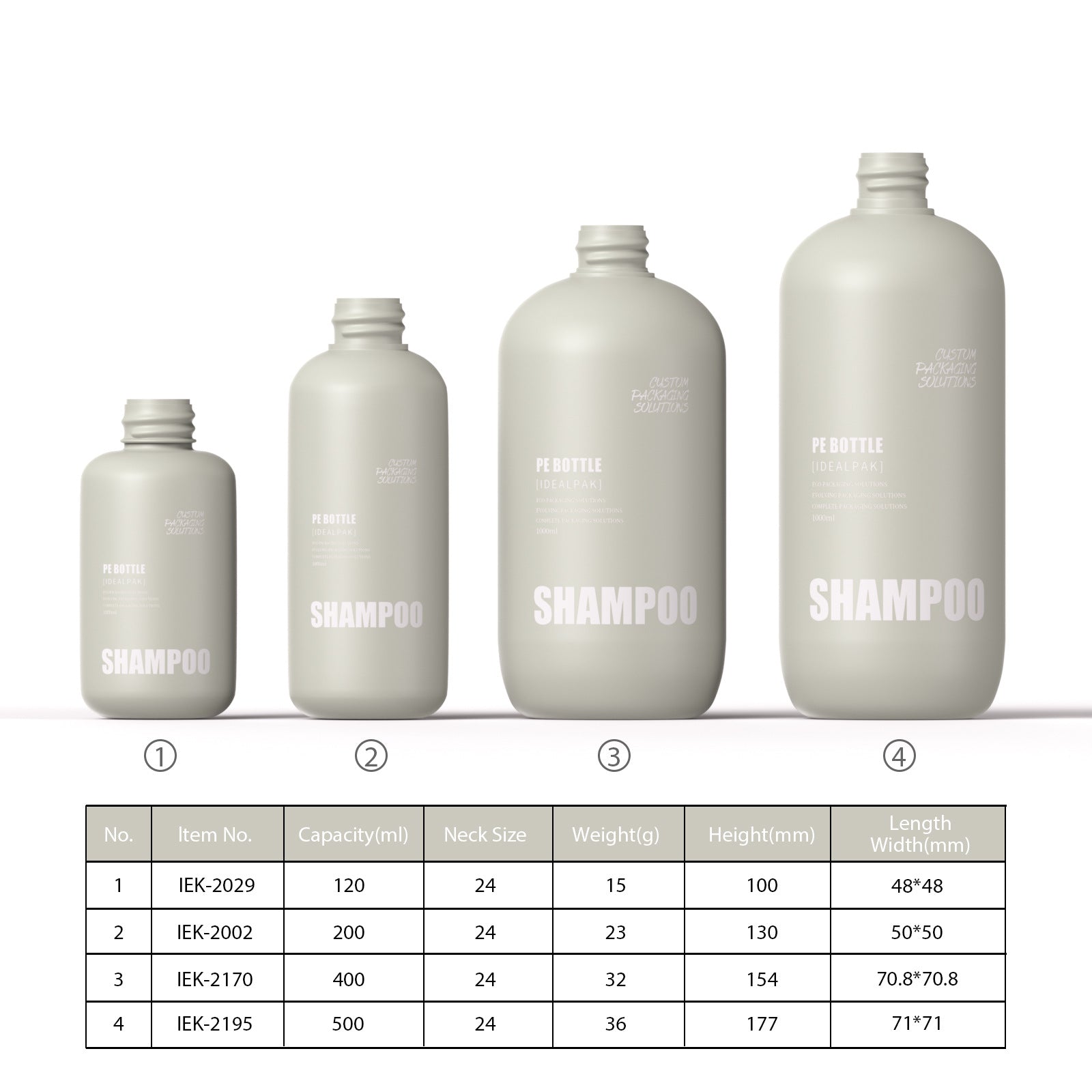 120ml/200ml/400ml/500ml PE flip-top plush shampoo and shower gel bottle hair mask bottle round shoulder high-end packaging material