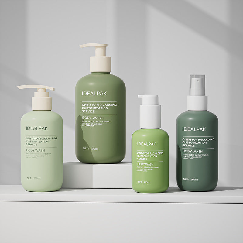 500ml PE round shoulder shower gel bottle shampoo empty bottle capacity press cream bottle gradient washing and conditioning bottle
