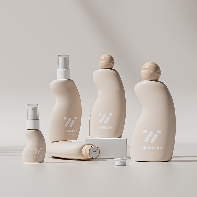 30ml-250mlpet waist-shaped cosmetics empty bottle face cream essence bottle press spray bottle custom purple shampoo bottle