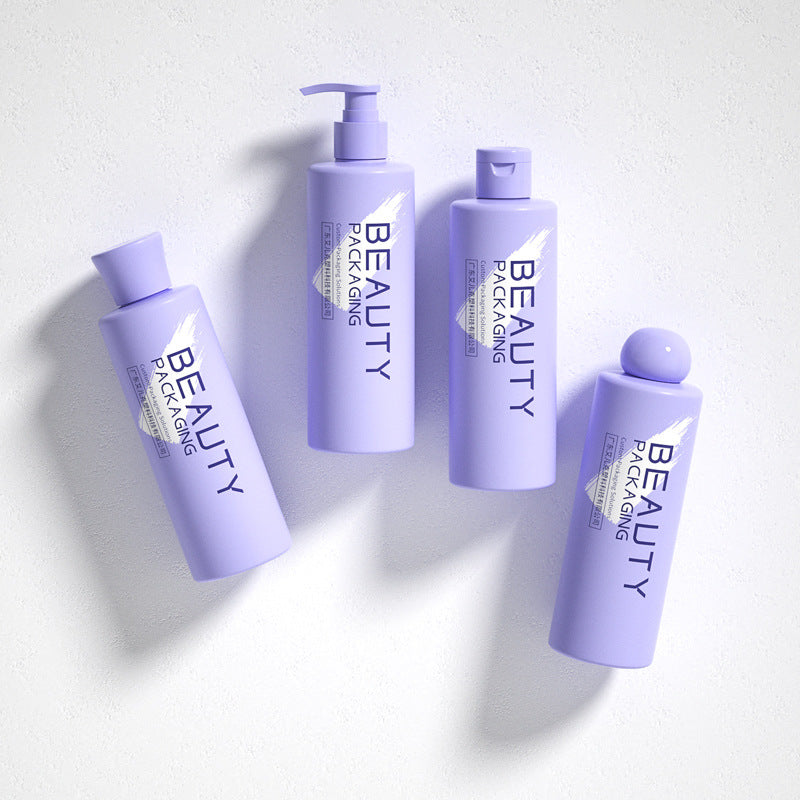 250ml PE moisturizing water bottle flat shoulder purple cream bottle skin care product set