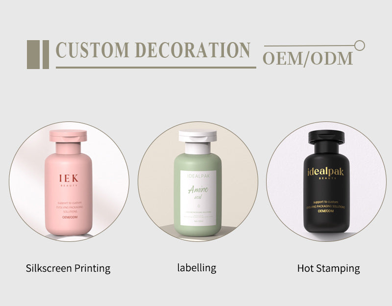 120ml/200ml/400ml/500ml PE flip-top plush shampoo and shower gel bottle hair mask bottle round shoulder high-end packaging material