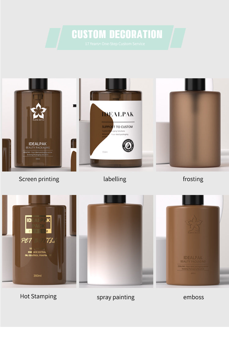 350ML/400ML/500ML PET shampoo bottle, shower gel bottle, semi-transparent gel lotion bottle, press hand soap bottle
