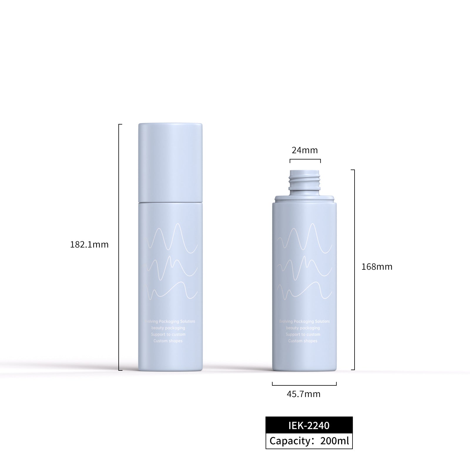 200ml Spray bottle, cosmetic essence bottle, PE cream bottle, press toner spray bottle