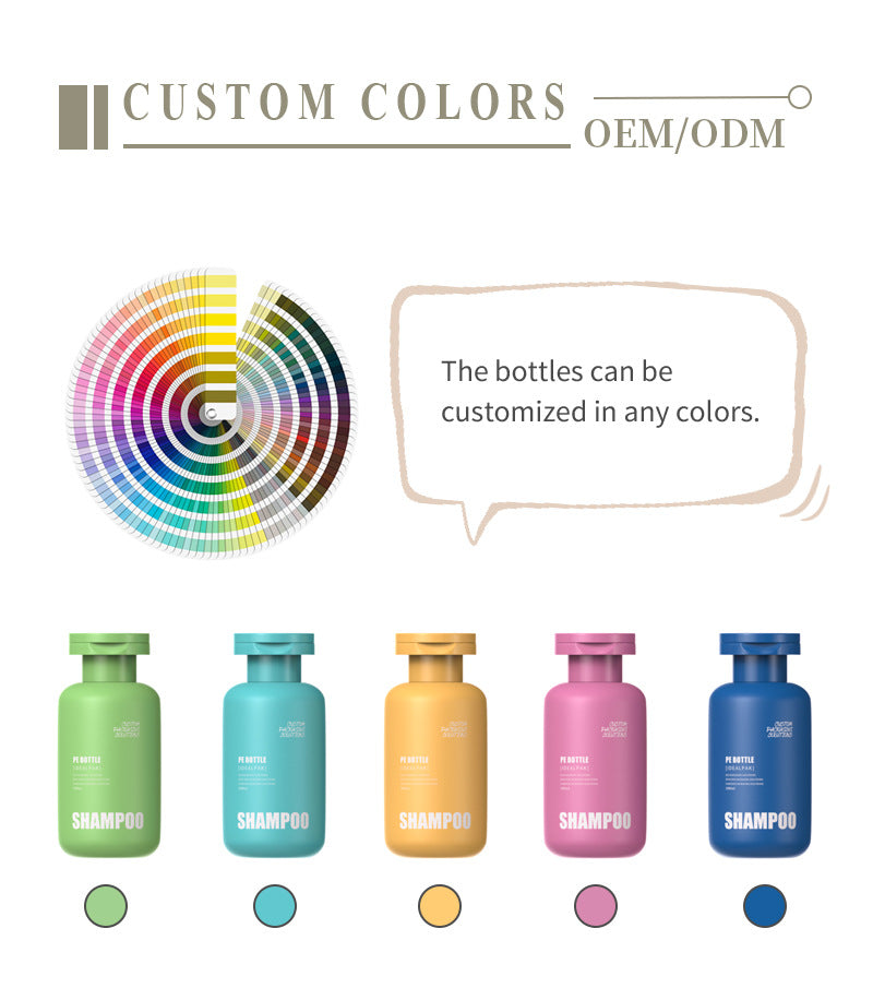 120ml/200ml/400ml/500ml PE flip-top plush shampoo and shower gel bottle hair mask bottle round shoulder high-end packaging material