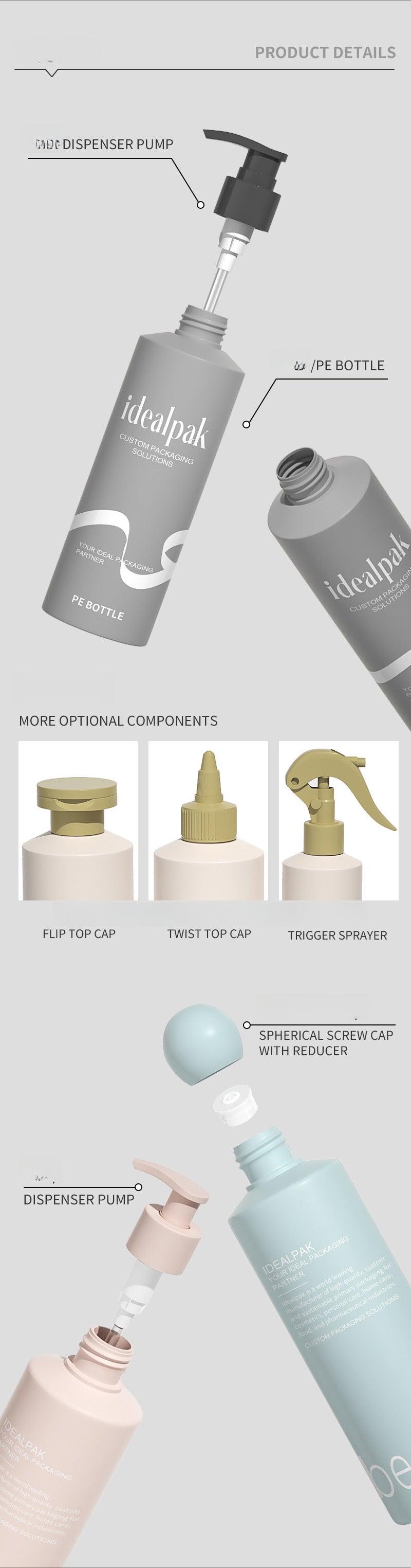 300ml/500ml PE shower gel bottle hair mask shampoo bottle laundry detergent bottle empty bottle pointed mouth squeeze bottle