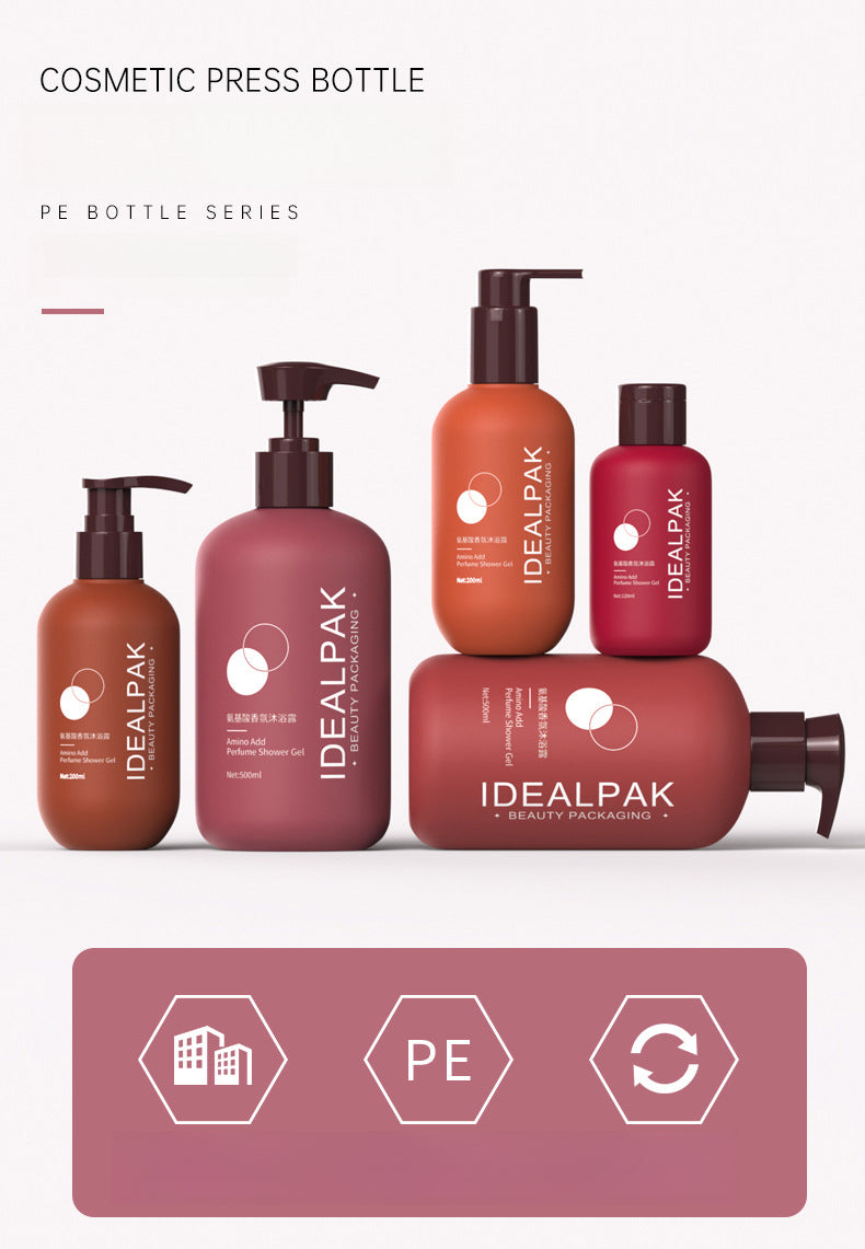500ml PE round shoulder shower gel bottle shampoo empty bottle capacity press cream bottle gradient washing and conditioning bottle