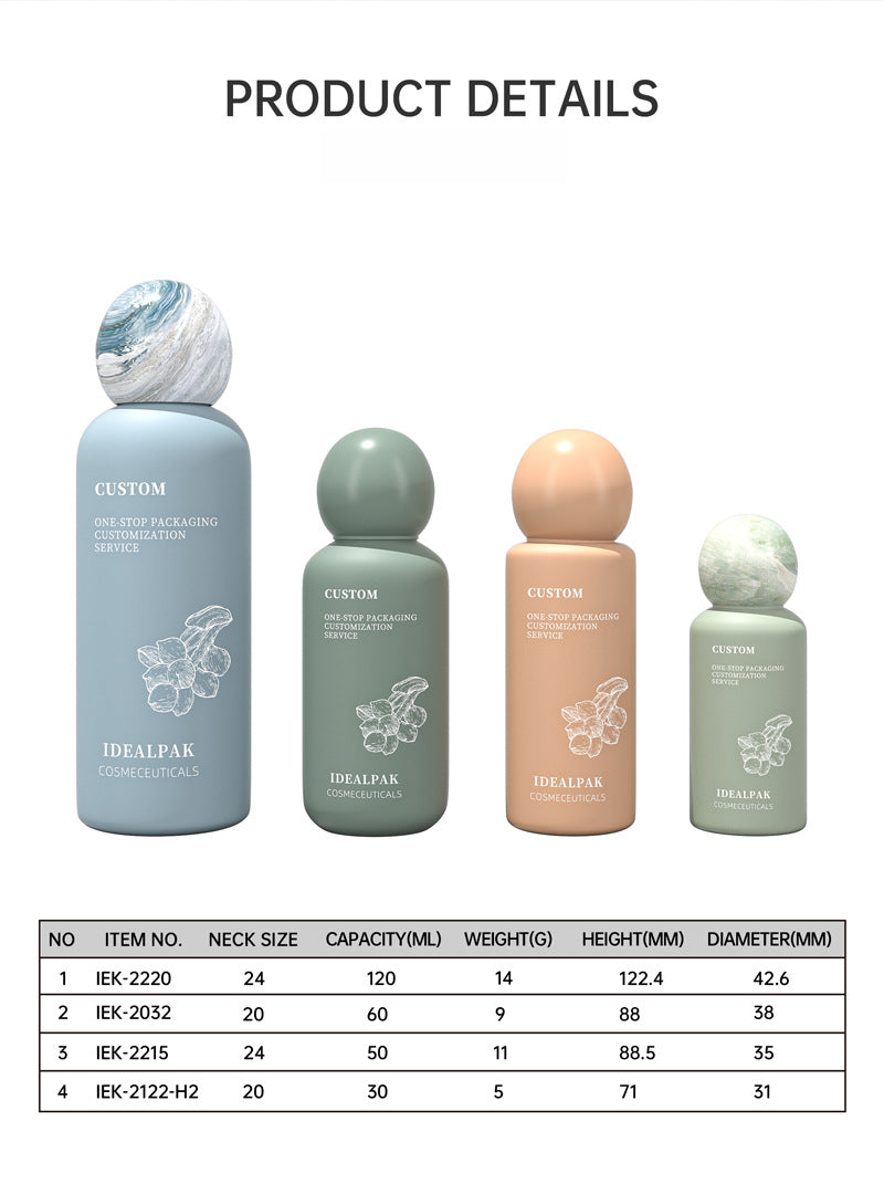 30/50/60/120mlPE plastic ball cover cream bottle pure dew bottle fragrance spray bottle advanced cream bottle moisturizing lotion bottle hot sale