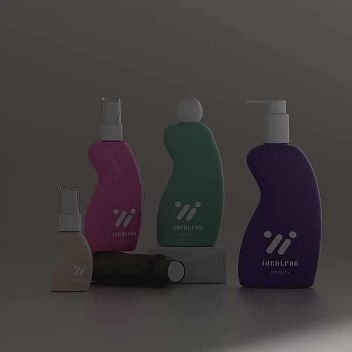 30ml-250mlpet waist-shaped cosmetics empty bottle face cream essence bottle press spray bottle custom purple shampoo bottle