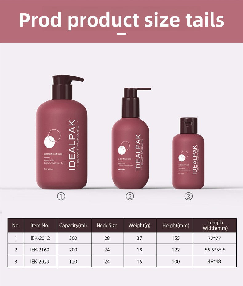 500ml PE round shoulder shower gel bottle shampoo empty bottle capacity press cream bottle gradient washing and conditioning bottle